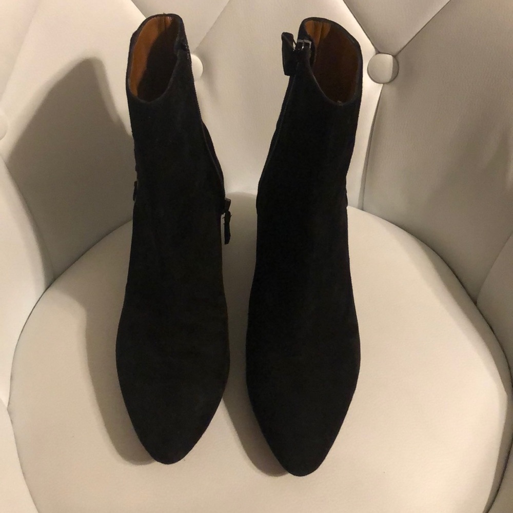 Pre-owned Aquatalia Polina Suede Corset Ankle Boot